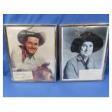 2 Autographed Western Photos
