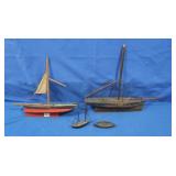 Antique Wood Carved Toy Boats