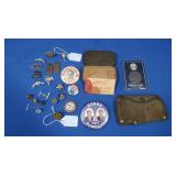 US Military First Aid Packet, Political Buttons,