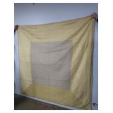 Vintage Hand Stitched Whole Cloth Knotted Quilt