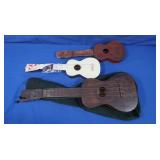 3 Vintage Toy Ukuleles, 1970s Guitar Picks
