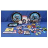 Coors Light & Steelers Beer Glasses, Patches,