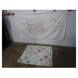 Handstitched Crib Quilt 37x32" (some stains),