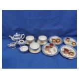 Mini Tea Sets-Metal, Japan Ceramics, Blue & White