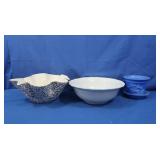 Haeger Pottery Bowl, Ironstone Bowl, Blue Slag