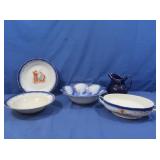 Vintage Blue Flow Dishes, Blue Pitcher