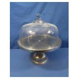 Metal Cake Plate w/Glass Dome