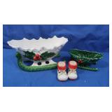 Lefton Sleigh Planters & 2 Boots (Japan)