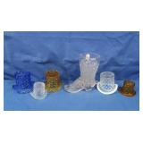 Fenton Opalescent Hobnail Tophat, Fenton Daisy &