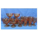 Westmoreland Amber Wine Glasses & Amber Sherbets