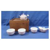 Kyusu Teapot & Dish Set in Wooden Box