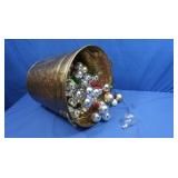 Lg Metal Bucket filled w/Christmas Ball Picks
