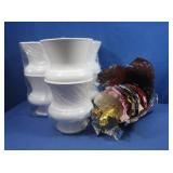 6 Designer Urns 9.5", Asst Pot Covers