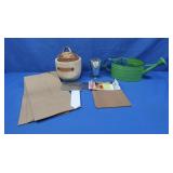 Metal Watering Can, Paper Bags, Business Card