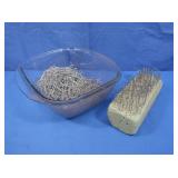 Glass Dish of Greening Pins