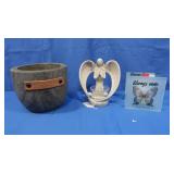 Angel Figure w/Votive Candle Holder, Mirrored