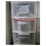 3-drawer Cart 24"Hx13"Wx15"D filled w/Green