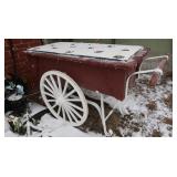 Wooden Flower Cart w/Wheels 40"Wx2.5