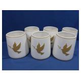 6 Gold Dove Vases