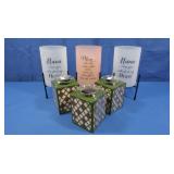 3 Christmas Votive Candle Holders, 2 Glass Nana