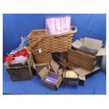 Step Basket w/Various Size/Color Pull Bows