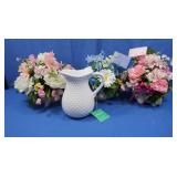 2 Pink Silk Arrangements, Blue Silk Arrangement,