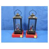 2 Nativity Glitter Glove Lighted Lanterns
