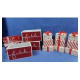 3 Ceramic Christmas Presents w/Lids, 3 Fa La La