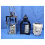 3 Cylinder Lanterns w/Bulbs (Mother Theme), 3