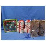 4 Gold Cut-out Christmas Tree Candle Holders, 2