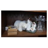 Nativity (1 pc), 2 Plush Polar Bears, 4 Glass