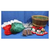 3 Knit Christmas Gift Bags, 3 Red Fuzzy