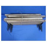 5 Small Wooden Shelves w/Attached Brackets
