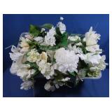 Various Silk Flowers (mostly white) in Tote