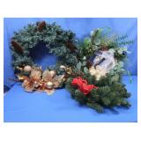 3 Decorated Christmas Wreaths-various sizes