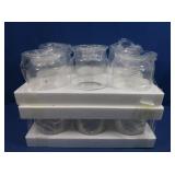 12 Small Clear Glass Cinch Vases