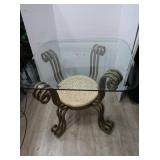 Glass Top Table w/Gold Legs 2.5