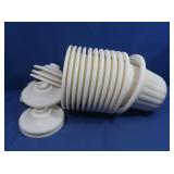 12 White Pedestals 9"H