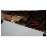 Contents of Shelf, Jumper Cables, New Work Gloves&