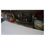 Contents of Shelf-Grease Gun, Insect Killer,