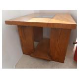Wood & Glass End Table 22x27x20"