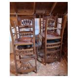 4 Antique Wooden Side Chairs 18.5Wx16.5Dx40.5"H