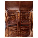 4 Antique Wooden Side Chairs 18.5Wx16.5Dx40.5"H