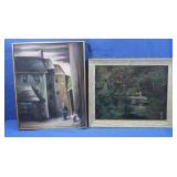 2 Paintings-1 on Canvas, 1 Art Board, Framed