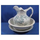 Vintage Marriage Water Pitcher(cracked) & Basins