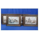 4 Matching Frame French Sketch & Watercolor