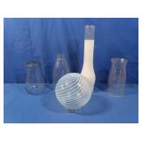 Glass Light Shade & Chimneys