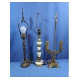 Metal Art Deco Lamp (double light), Metal Table