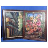 2 Framed Paintings-Acrylic & Oil on Canvas Board