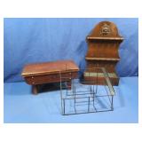 Wood Wall Mount Spoon Display, Small Foot Stool,